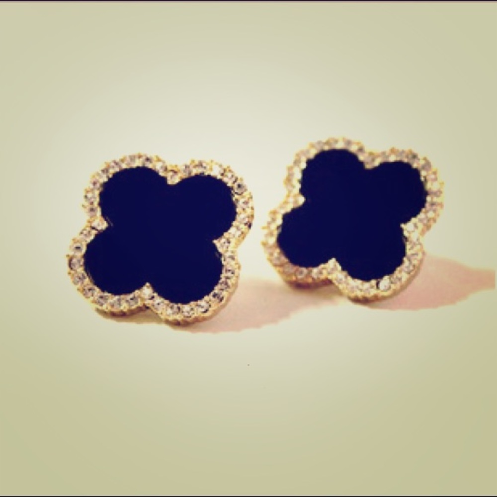 Clover earrings white and black- sold separately